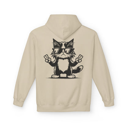 Cool Cat Peace Sign Hoodie