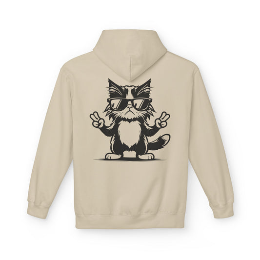 Cool Cat Peace Sign Hoodie