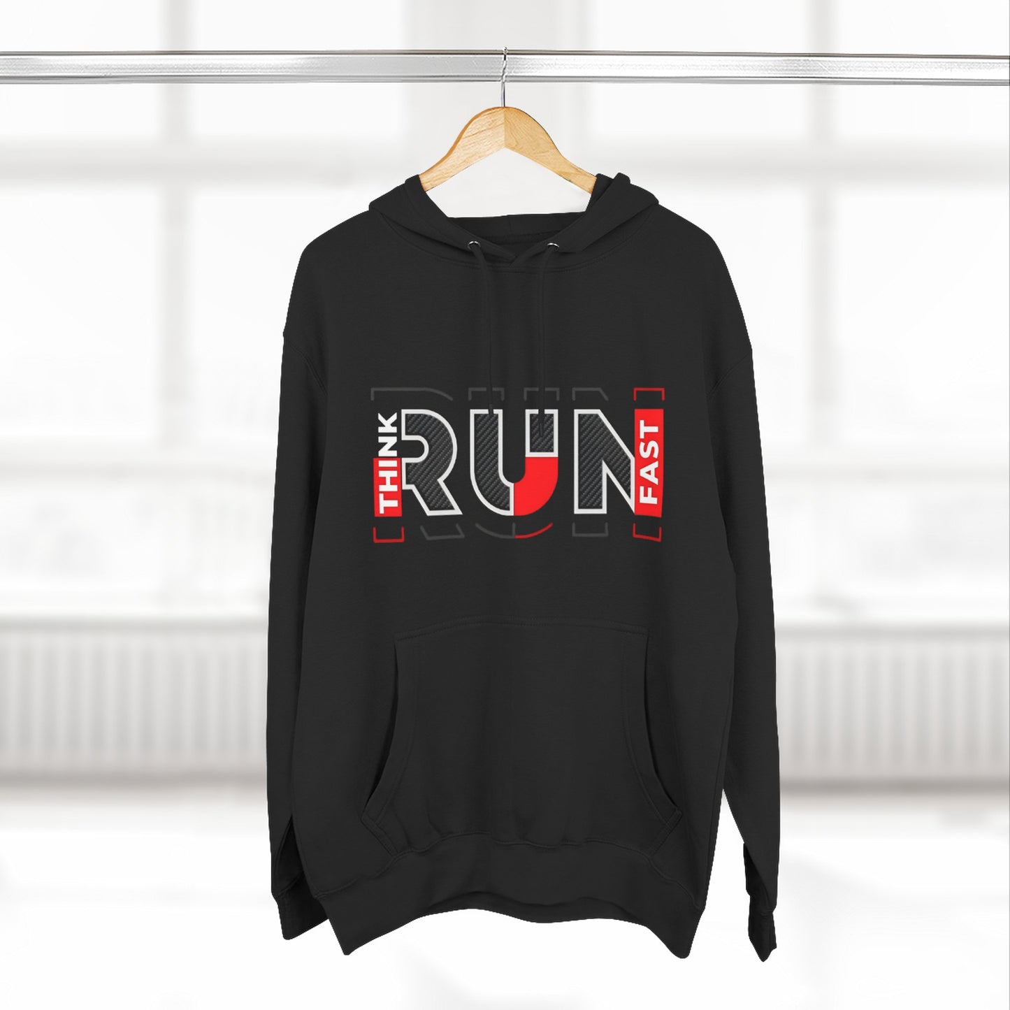 Run Fast  Sporty cozy Hooded Sweatshirt