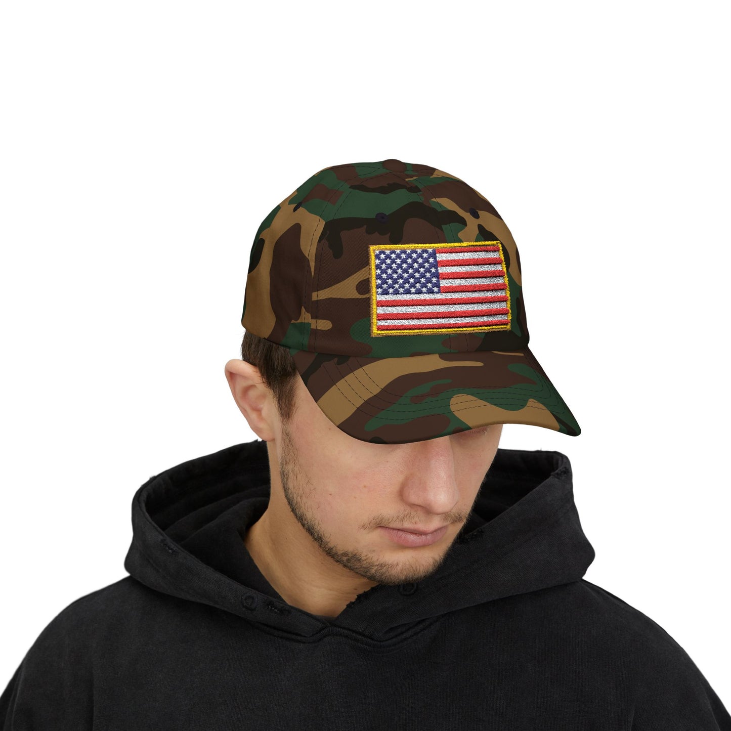Embroidered American Flag Dad Cap