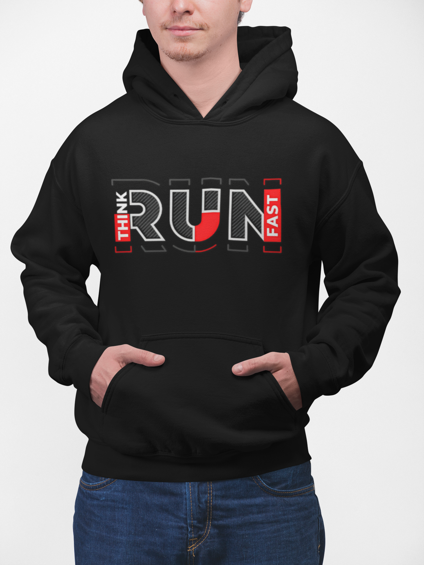 Run Fast  Sporty cozy Hooded Sweatshirt