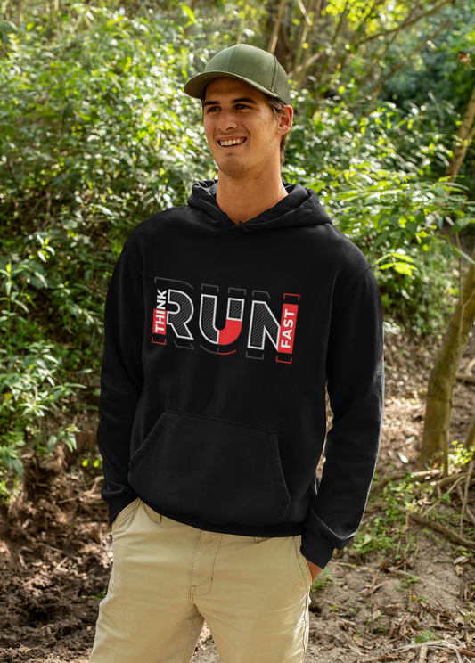 Run Fast  Sporty cozy Hooded Sweatshirt